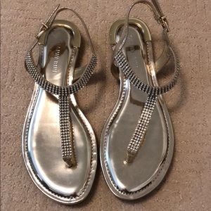 New Gianni Bini Gold and Rhinestone Sandals